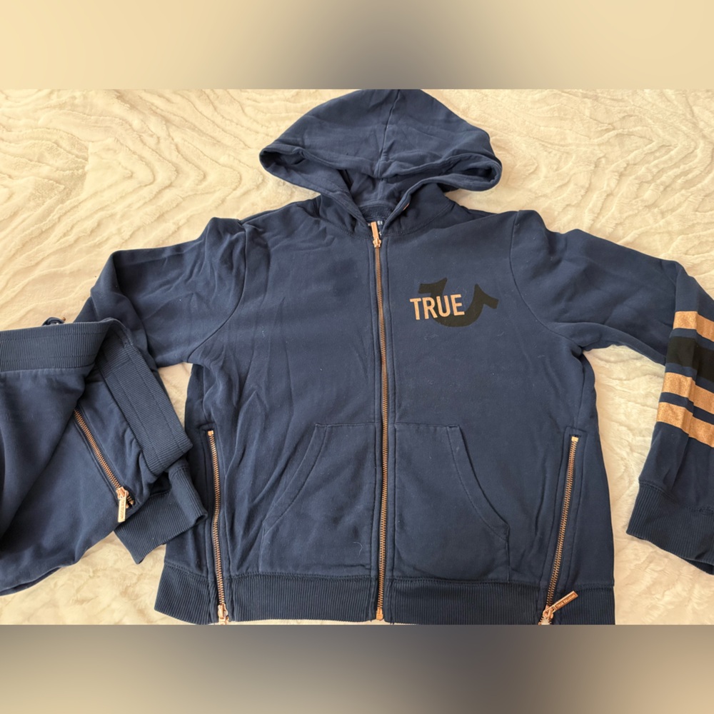 True Religion Navy and Gold Pantsuit
